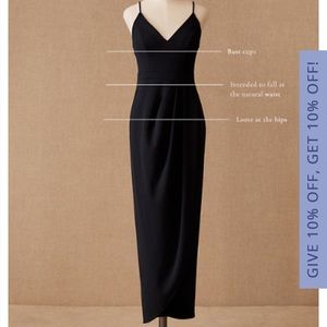BHLDN Caron V neck crepe dress